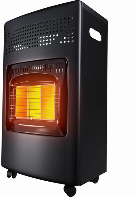 Tronitechnik Gasheizer Gasheizofen Heizstrahler mit 4,2 kW Leistung in Schwarz inklusive Gasdruckregler und Gasschlauch mit 3 Heizstufen - Bild 2