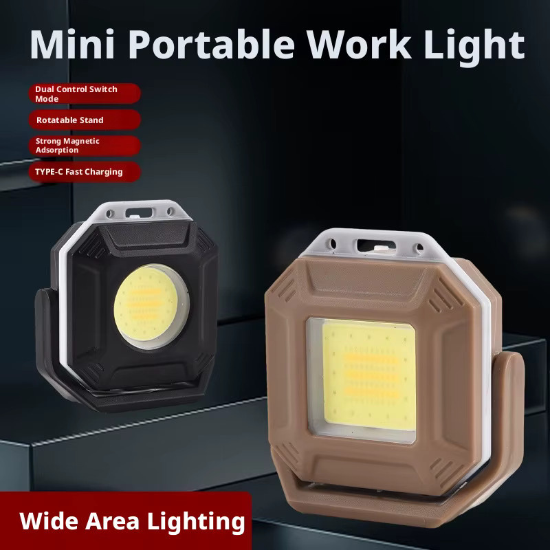 ESMARTER Multifunktionale COB-LED-Arbeitsleuchte mit USB-Typ-C-Ladefunktion und Magnetfunktion als tragbarer Schlüsselanhänger für Outdoor und Camping - Bild 3