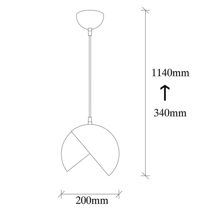 Opviq Pendelleuchte Berceste aus Metall in Schwarz und Gold, E27, Höhe: 114 cm, Breite: 20 cm, Tiefe: 20 cm - Bild 3