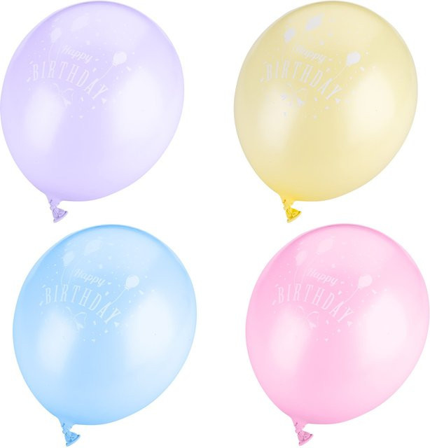 Fackelmann Party Luftballons in bunten Pastelltönen, 8 Stück, rund - Bild 1