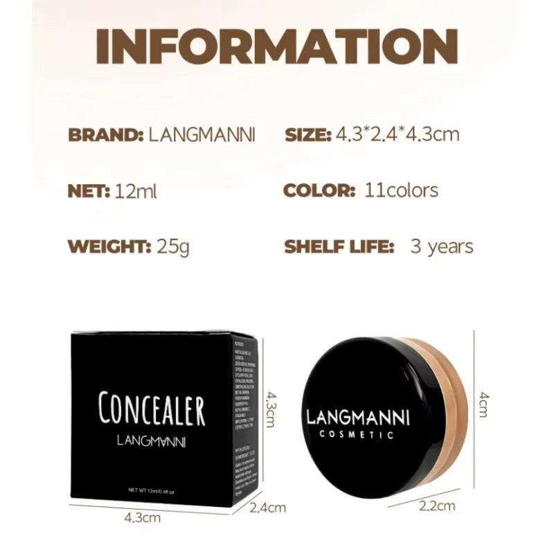 langmanni Concealer, wasserfeste Foundation, matt, natürlich - Bild 4