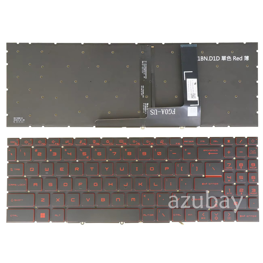 MSI QWERTZ Tastatur für Katana GF66 GF76 11SC 11UC 11UG 11UEK 12UE 12UG 12UGS 12UC 12UD in Schwarz mit roter Hintergrundbeleuchtung - Bild 3