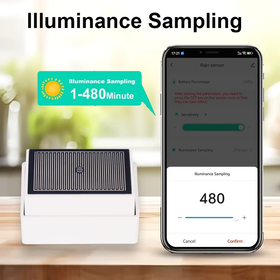 Tuya Zigbee Regentropfen-Erkennungssensor mit Lichtdetektor IPX4 wasserdicht für Outdoor, Farbe: Weiß, kompatibel mit Home Assistant und Zigbee2mqtt - Bild 3