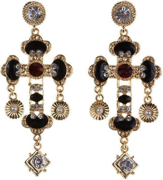 YIRAN Jewelry Ohrringe, Kristall, Schwarz, Messing, Damen - Bild 1