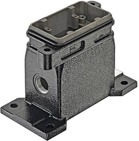 Harting Sockelgehäuse Baugröße 6 in Schwarz aus Aluminium (Artikelnummer: 19400061262) - Bild 1