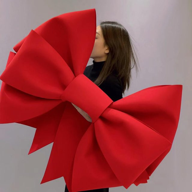 DHDH Riesenschleife aus EVA-Schaumstoff in Rot für DIY-Dekorationen, Breite: 75 cm - Bild 1