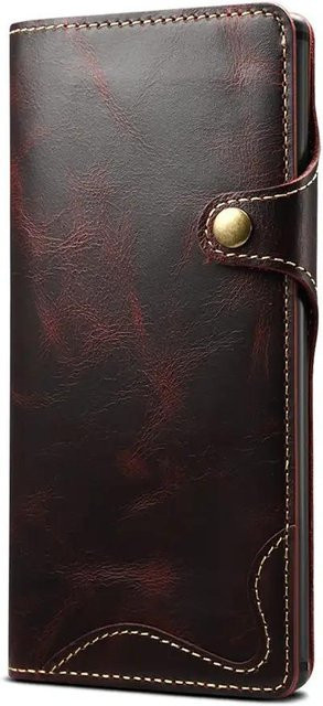 SmoothWalk Wear Leder Flip Hülle für iPhone 17 16 15 14 Pro Max mit Geldbörse und Strap in Rot - Bild 1