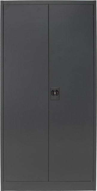 Rikta Metallschrank Anthrazit mit Einlegeböden und Schloss, H 168 cm, B 80 cm, T 40 cm - Bild 1