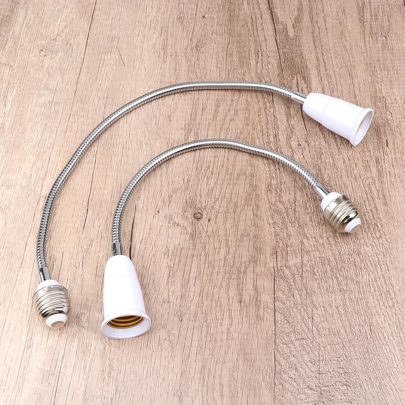 Cyle Flexibler E27 auf E27 Lampenfassung Adapter für LED-Leuchtmittel, Weiß/Silber, Höhe: 18 cm - Bild 2