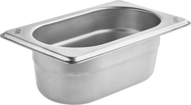 VEGA GN-Behälter 1/9 Premium aus Edelstahl, Silber, B/T/H: 10,8 x 17,6 x 6,5 cm, 0,6 l - Bild 1