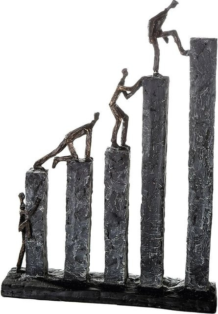 Gilde Skulptur Raise moderne abstrakte Dekofigur in Bronzefarben, Grau und Anthrazit, Höhe: 43 cm, Breite: 31 cm - Bild 1