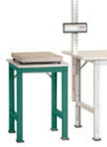 Manuflex Beistelltisch PACKPOOL Standard mit Kunststoffplatte, höhenverstellbar, Grau/Grün, B: 50 cm, T: 60 cm, H: 76 - 87 cm - Bild 1
