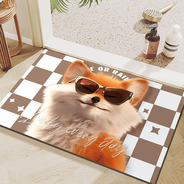 Rutschfeste Badezimmer-Bodenmatte von Yiran Furniture mit Cartoon-Tier-Motiv in Braun, B/B: 40 x 60 cm - Bild 1