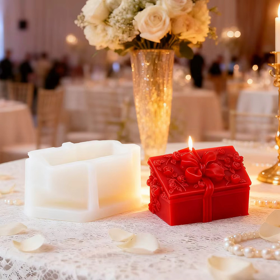 3D Rose Kerzenform für Harz und Wachs in Rot zur Herstellung von floralen Geschenken für Hochzeit und Valentinstag - Bild 2