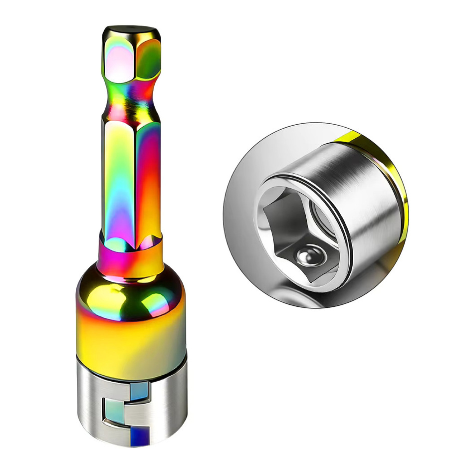 DAZZLEEX 2/3-teiliger 8mm Sechskant-Steckschlüsselsatz mit Steckschlüsseladapter und Stahlkugel in Multicolor - Bild 2
