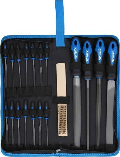 Brilliant Tools BT103030 Feilen-Satz mit Feilenbürste, 19-teilig, Blau - Bild 1