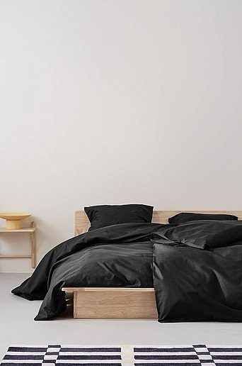 ZACK Bettbezug aus organischer Baumwolle, Schwarz, minimalistisches Design, atmungsaktiv - Bild 1