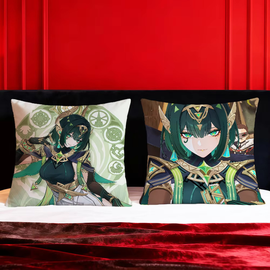 nefer Genshin Impact Fanart Kissenbezug mit Grafikdesign, quadratisch, Mehrfarbig, Breite: 30 cm, Höhe: 30 cm - Bild 6