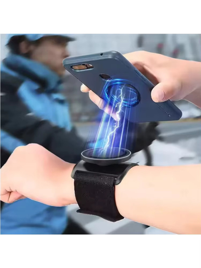 Maerknon Magnetischer Telefonhalter mit Armband und Handschlaufe für Sport und Outdoor, Schwarz - Bild 7