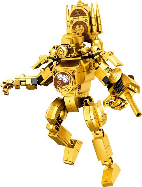 HOVFELER Skibidi Toilet Man Bausteine, Gold, Gelb - Bild 1