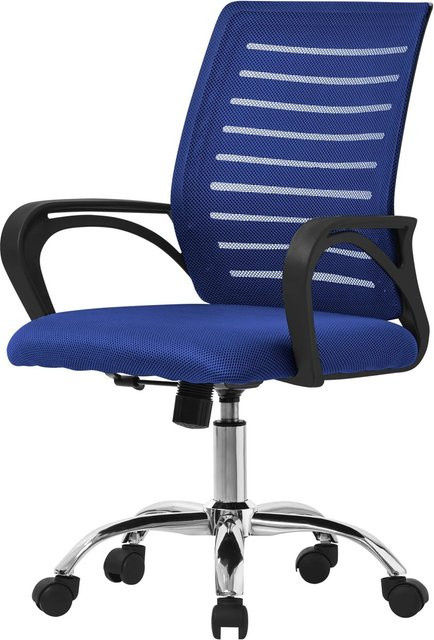 ML-Design Ergonomischer Bürostuhl in Blau mit Armlehnen und Rollen für Home-Office und Büro - Bild 2