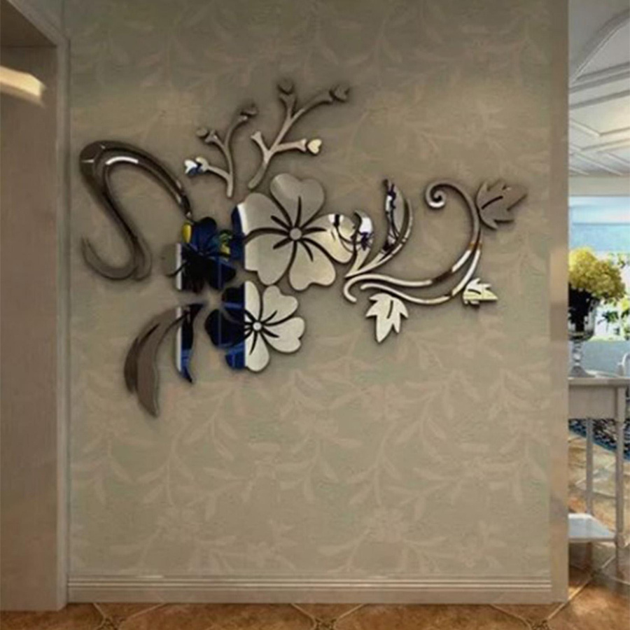 mfySpace Acryl-Spiegel-Wandaufkleber in Silber, abnehmbarer 3D-Wandaufkleber für Wohnzimmer, Schlafzimmer, Badezimmer und Studio - Bild 3