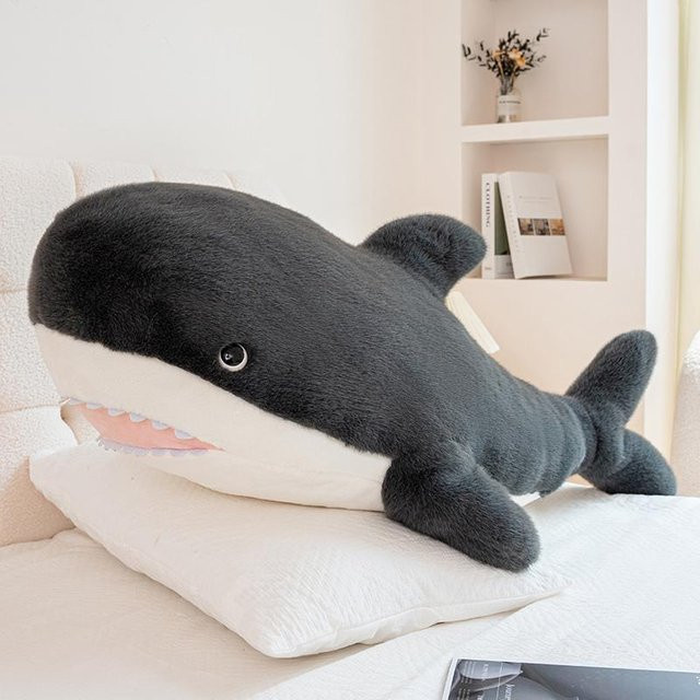 Yiran Health & Beauty Delfin-Wal Stofftier, Grau, 25cm - Bild 1