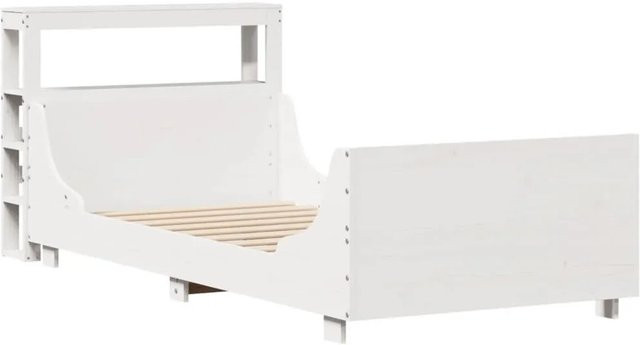 vidaXL Massivholzbett aus Kiefernholz in Weiß, rustikaler Stil, B/T/H: 75 x 190 x 81 cm - Bild 1
