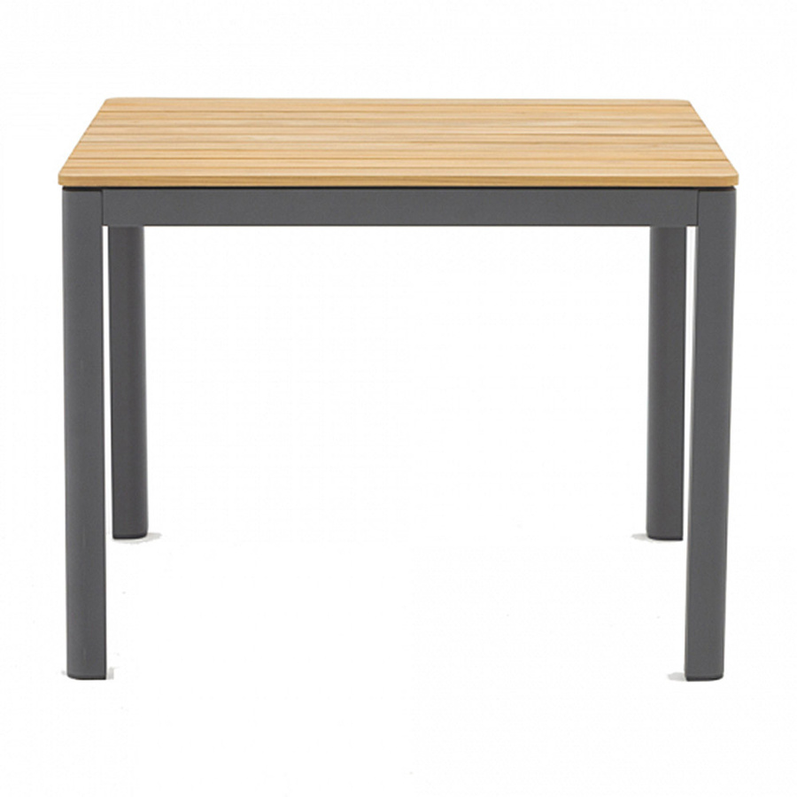 Zebra Bee Tisch mit Teakplatte in Graphit und Braun, B/T: 90 x 90 cm - Bild 2
