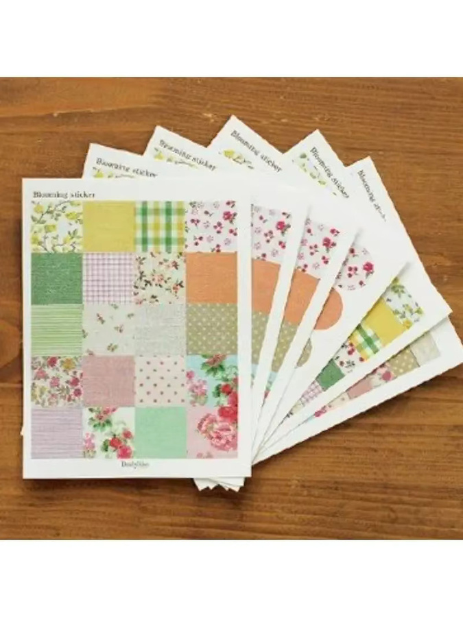 Set mit 6 bunten Blumen-Stoffaufklebern für dein Tagebuch, Scrapbook und deine Schreibwaren - Bild 4