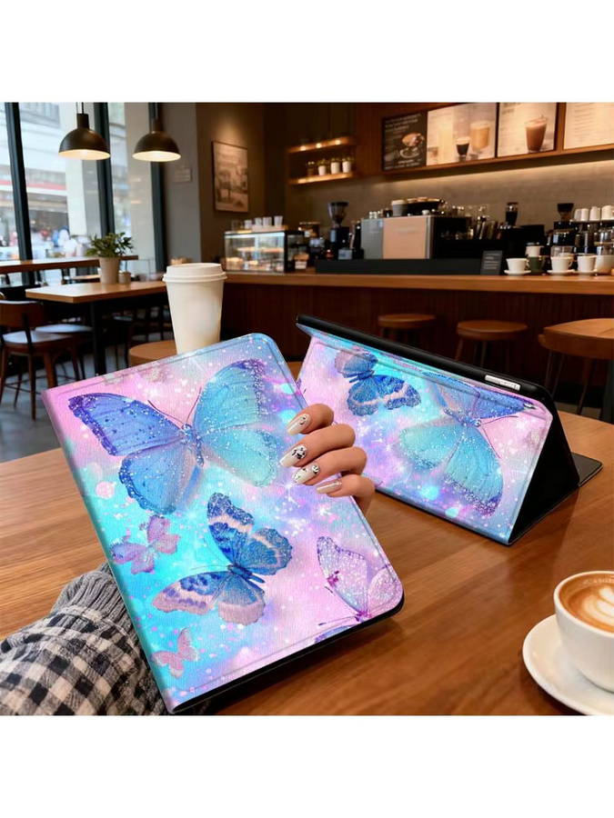 Xiaomi Tablet Hülle mit Cartoon-Schmetterling und Glitzer Effekt in Multicolour für Redmi Pad Serie - Bild 4