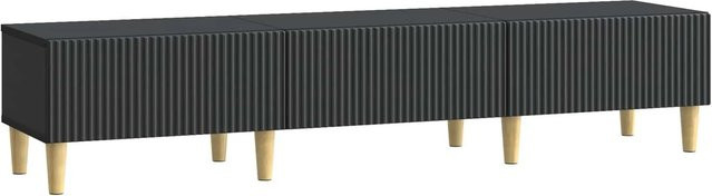 vidaXL TV-Schrank modern in Schwarz matt aus Holzwerkstoff, B/T/H: 147 x 34,5 x 30 cm - Bild 1