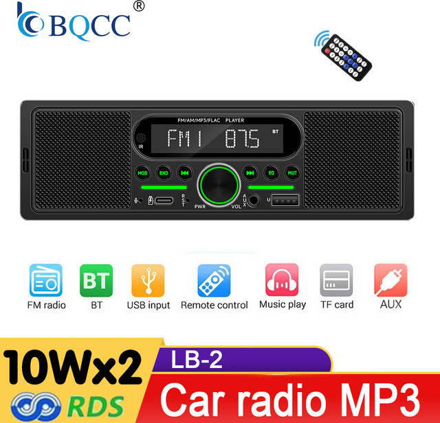 BQCC Bluetooth-Autoradio mit integriertem 20-W-Lautsprecher, MP3-Player, FM-Tuner und Stereo-AUX im klassischen Retro-Design - Bild 1
