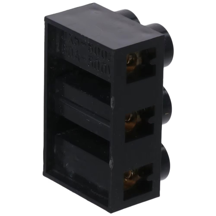 Zweireihige elektrische Klemmenleiste mit 3 Positionen, 60A, 500V, Schwarz - Bild 2