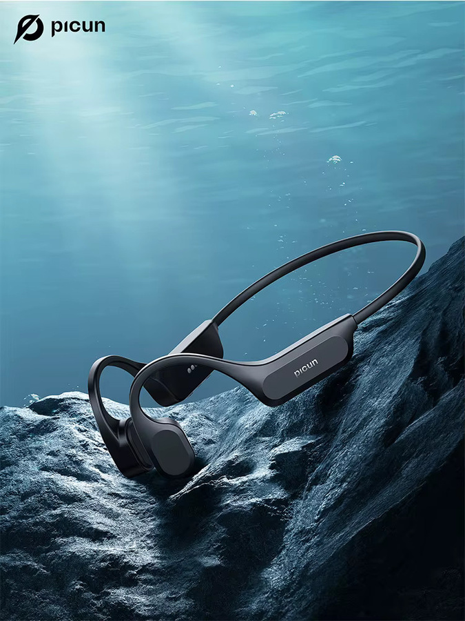 Picun T2 Knochenleitungs-Kopfhörer mit 32 GB Speicher, Bluetooth 5.4, IPX8 wasserdichtes Headset mit Mikrofon für Schwimmen und Reiten - Bild 4