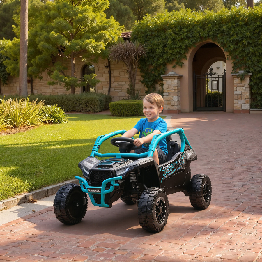 Aosom Kawasaki Kinder Elektroauto UTV, Blau, ab 3 Jahre - Bild 2