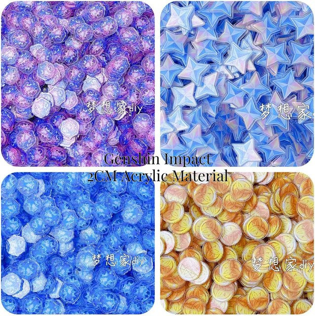 Genshin Impact Primogems Mora Acrylblatt, Anime Cosplay DIY Schaukelspielzeug Zubehör - Bild 1