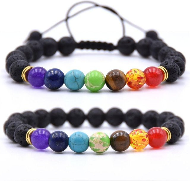 YIRAN Armbänder 2er Set, Lavastein, gray, Unisex - Bild 1