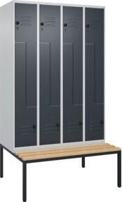 C+P Z-Spind Classic PLUS Sitzbank mit 8 Fächern und Sicherheits-Drehriegel, Sitzfläche aus Buche-Hartholz, B/T/H: 212,0 x 120,0 x 81,5 cm - Bild 1