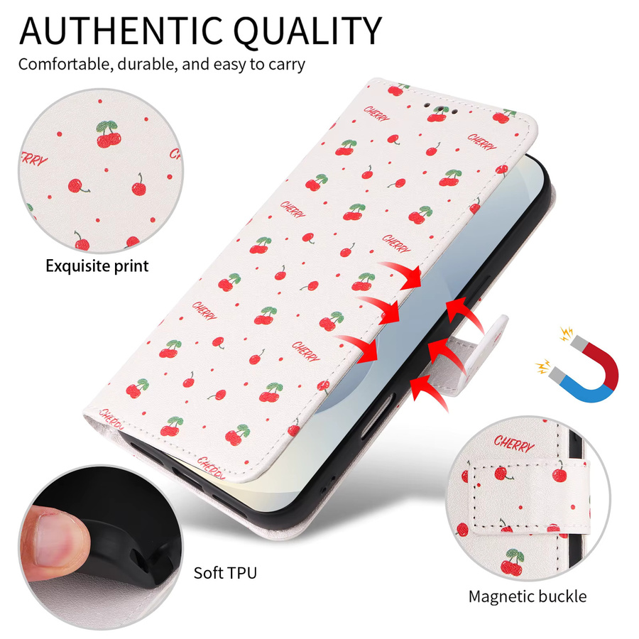Flip Cover Kunstleder Schutzhülle im Brieftaschen-Stil für Samsung Galaxy S26 Ultra, S25, S24, S23, S22, S21Fe in Weiß - Bild 3