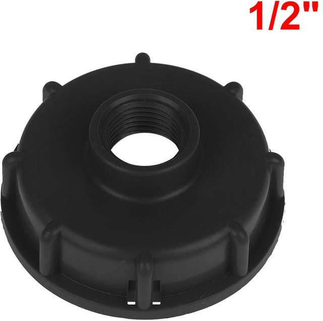 IBC Tankarmaturen S60X6 Grobgewindekappe mit Quick Coupling Adapteranschluss in Grau und Schwarz - Bild 1