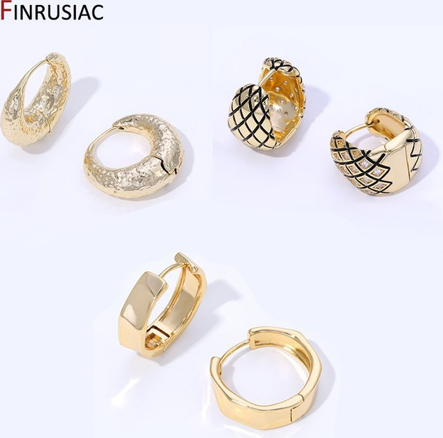 FINRUSIAC Creolen, 14K vergoldetes Messing, Gold, Damen - Bild 1