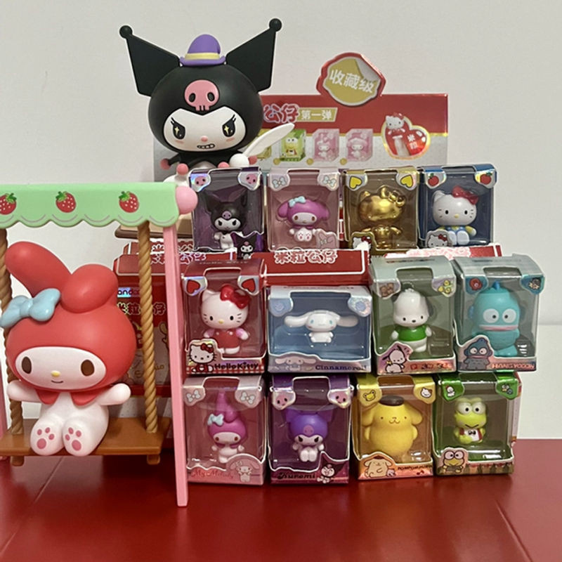 Sanrio Family Reiskorn-Puppe Blindbox mit Hello Kitty und Kuromi Mini Sammelfiguren aus Kunststoff, mehrfarbig - Bild 1