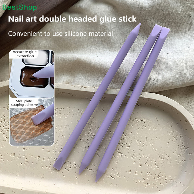 HNKMP Doppelseitiger Silikon-Klebestift für Nagelkunst, Purple - Bild 1