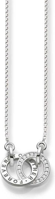 Thomas Sabo Halskette mit Anhänger, 925 Silber, Zirkonia, Damen, 40-45cm - Bild 1