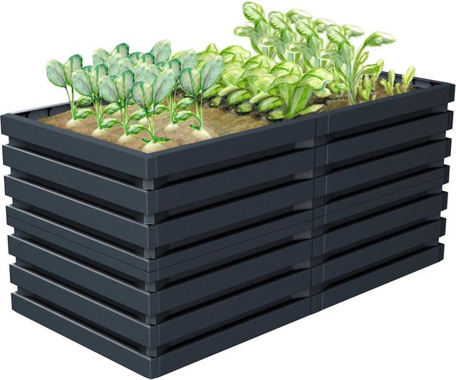 Garantia Hochbeet Skyline in Graphite Grey mit modernem Design, B/T/H: 161 x 80 x 75 cm - Bild 1