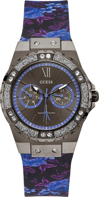 Guess Armbanduhr, Quarz, Edelstahl, Tonneau, 41 mm, Silikon, Damen - Bild 1