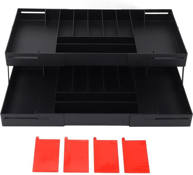 CosyHome Multifunktionaler Schreibtisch-Organizer aus Kunststoff, faltbarer Schubladen-Einsatz, schwarz - Bild 1