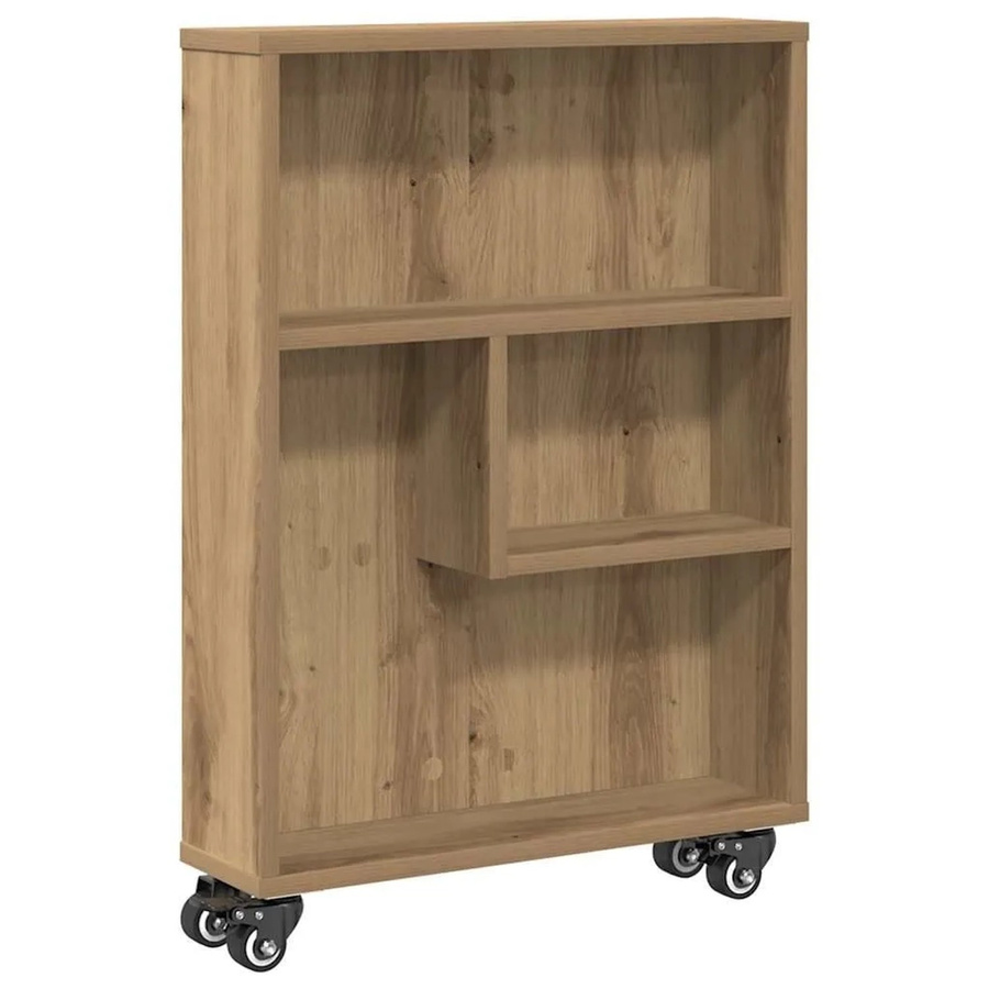 vidaXL Aufbewahrungswagen schmal Artisan-Eiche, Farbe: Braun, B/T/H: 48 x 13 x 68 cm - Bild 2