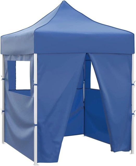 vidaXL Party-Zelt Blau aus Oxford-Stoff mit PVC-Beschichtung und Stahlgestell, B/T/H: 200 x 200 x 315 cm - Bild 1